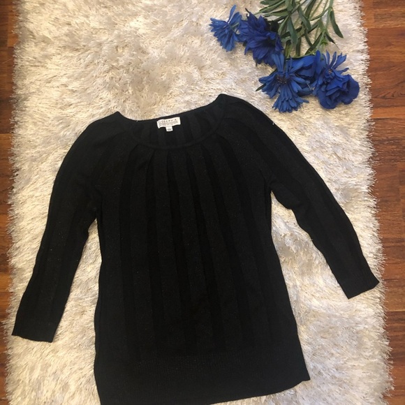 JOSEPH A Black sparkly scoop neck women sweater /size S - Picture 1 of 3